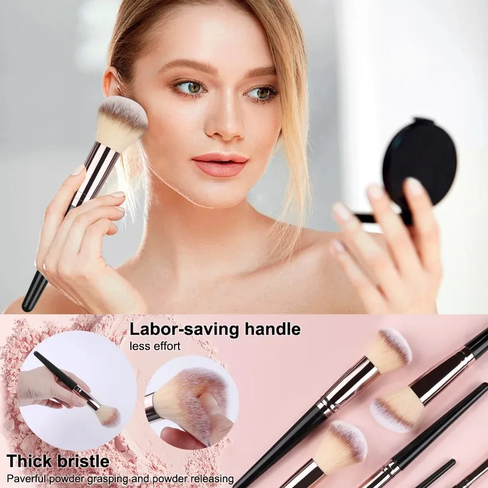 3-20 pçs pincéis de maquiagem conjunto sombra de olho fundação blush iluminador corretivo escova ferramenta de beleza feminina esponjas de polegar puffs