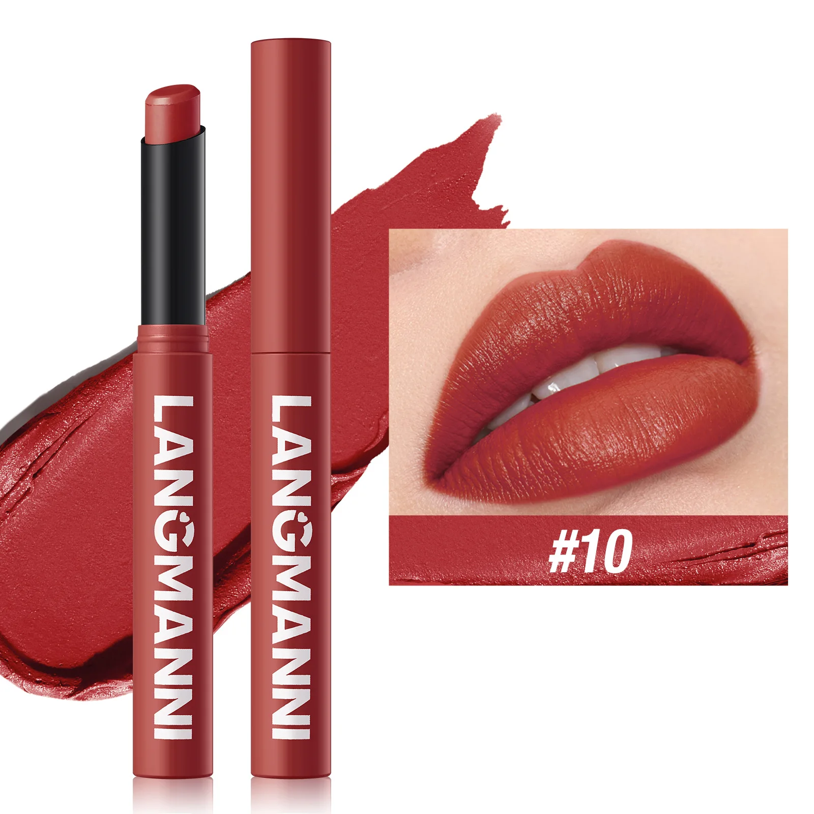 Batom rotativo de veludo fosco, batom à prova d'água de longa duração, copo antiaderente, coloração labial, cosméticos, delineador de maquiagem