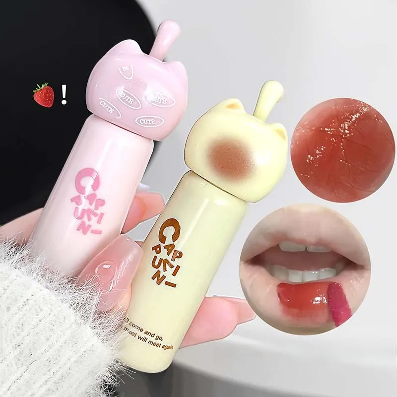 Cute Cat Lip Gloss - Moisturizing Smooth and Long-lasting Lip Glaze - 4 Shades Easy to Apply Lip Stain for Beginners