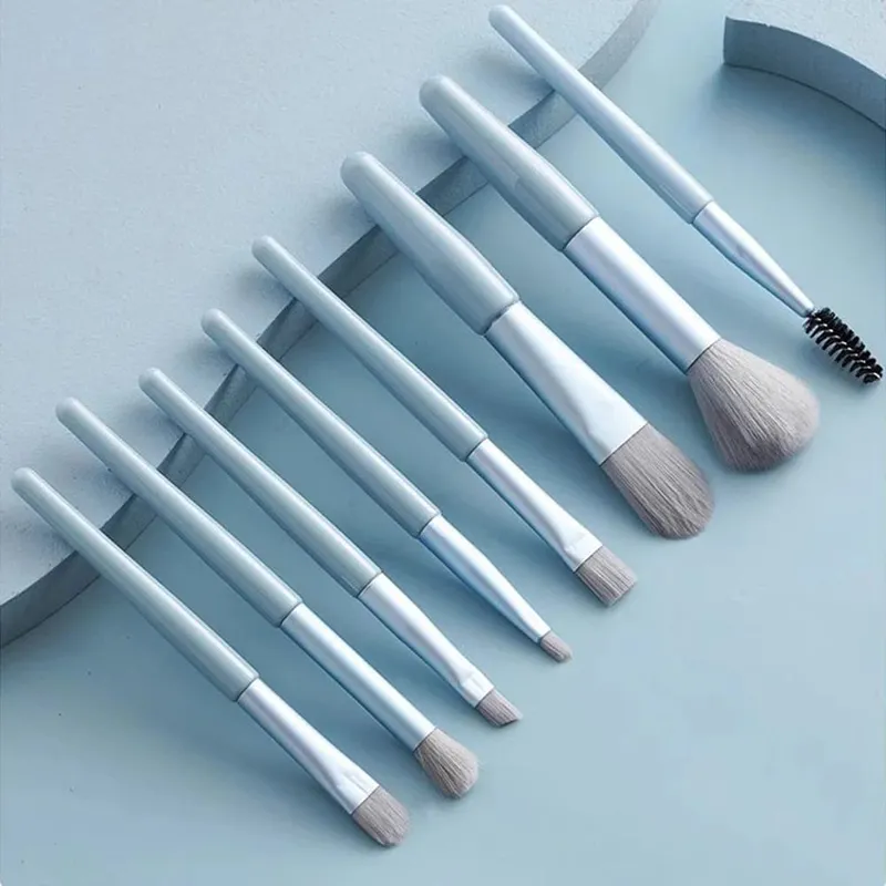 Travel Size 8Pcs Makeup Brush Kit - Soft Hair Blush Eyeshadow Contour Brushes Professional Beauty Tools — image 6