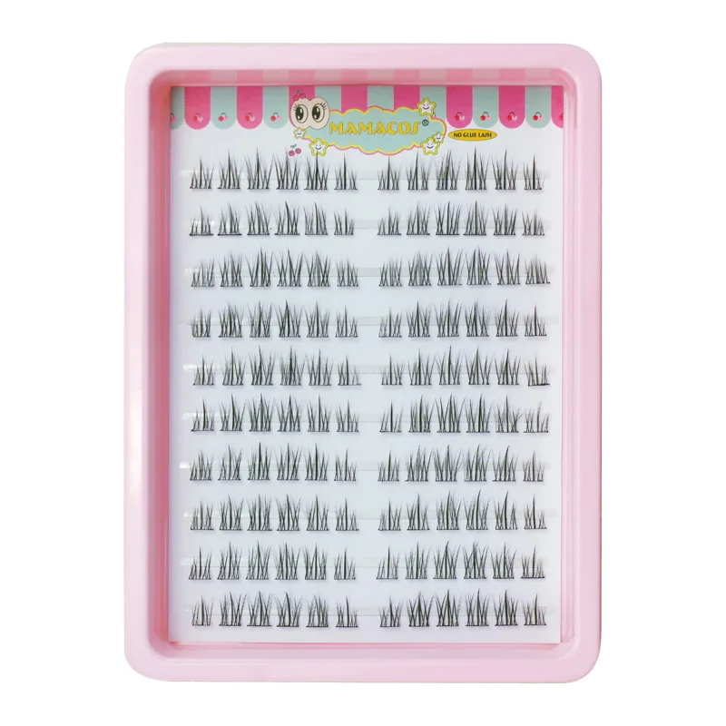 10 linhas olho de gato único cluster cílios postiços natural cosplay maquiagem cílios postiços auto-adesivo natural extensão de chicote fino