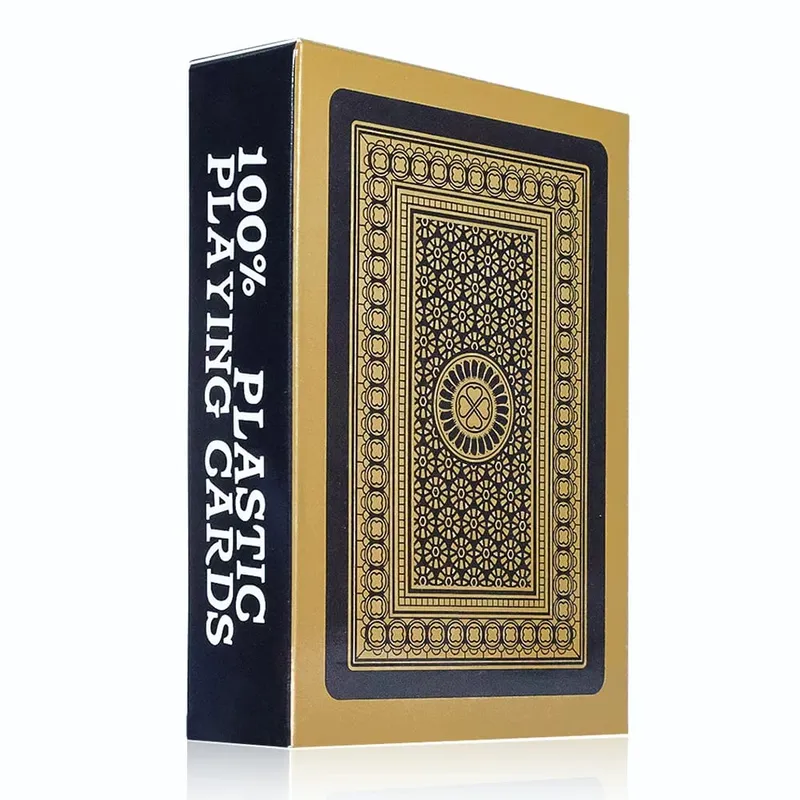 Premium Black Glod Playing Cards PVC Plastic Waterproof Durable Poker Cards Large Character Deck of Cards for Parties