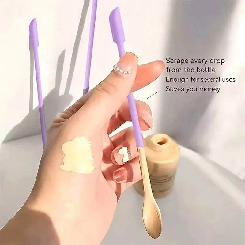 3 pçs conjunto de pincéis de maquiagem raspador de silicone mini macio cosméticos escavação colher jam raspagem colheres máscara facial escova