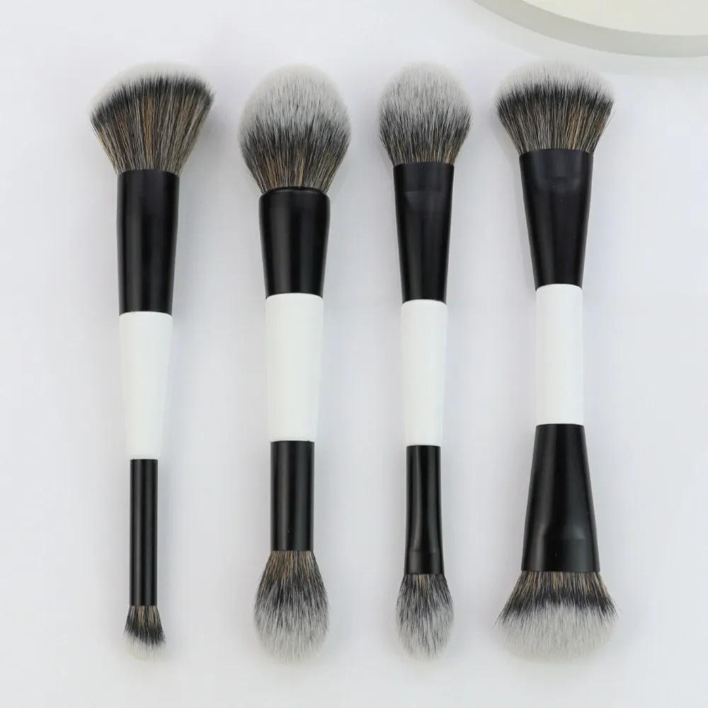 Pincel de contorno facial f4 de ponta dupla, alta cobertura, multiuso, sombra, corretivo, cosméticos, beleza, pó, blush