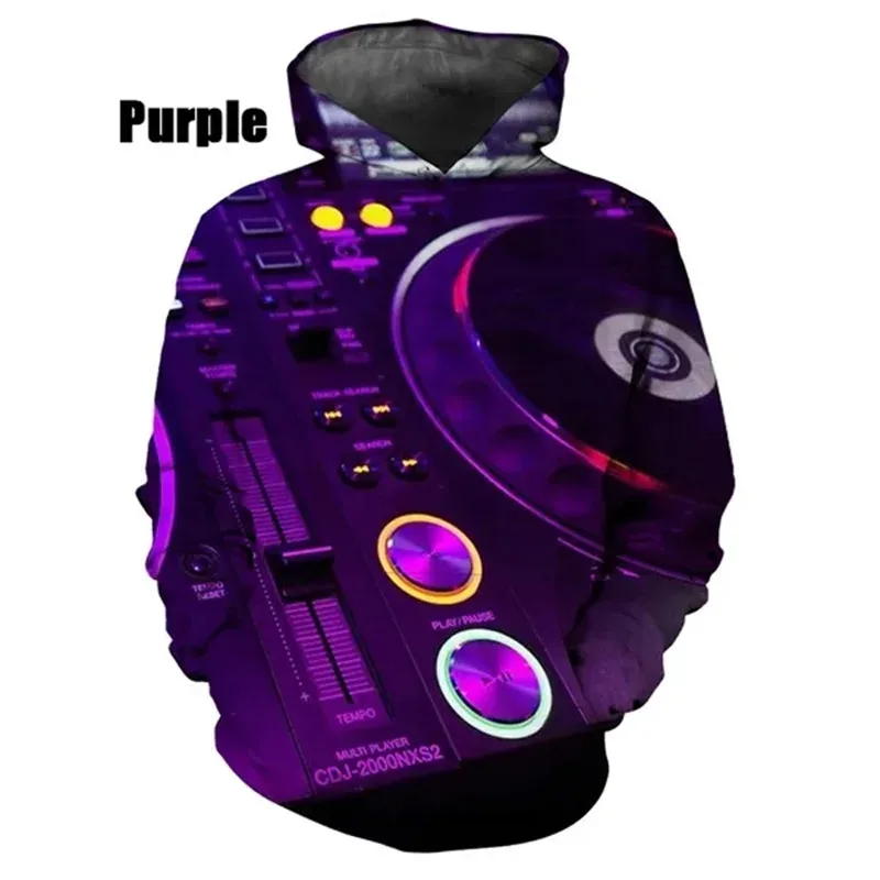 New Fashion 3D Print DJ Pattern Hoodies For Men Casual Pullover Sweatshirts Tops Men's Streetwear Oversized Hoodies Ropa Hombre