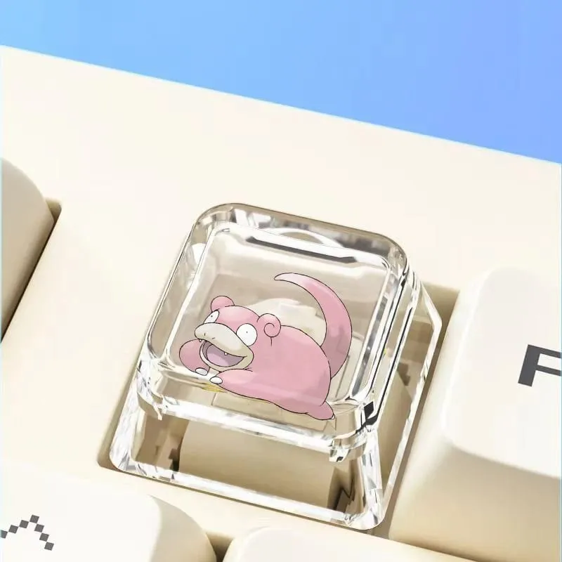 Teclado mecânico cruzado personalizado anime keycap único charmeleon blastoise eevee transparente dos desenhos animados keycap