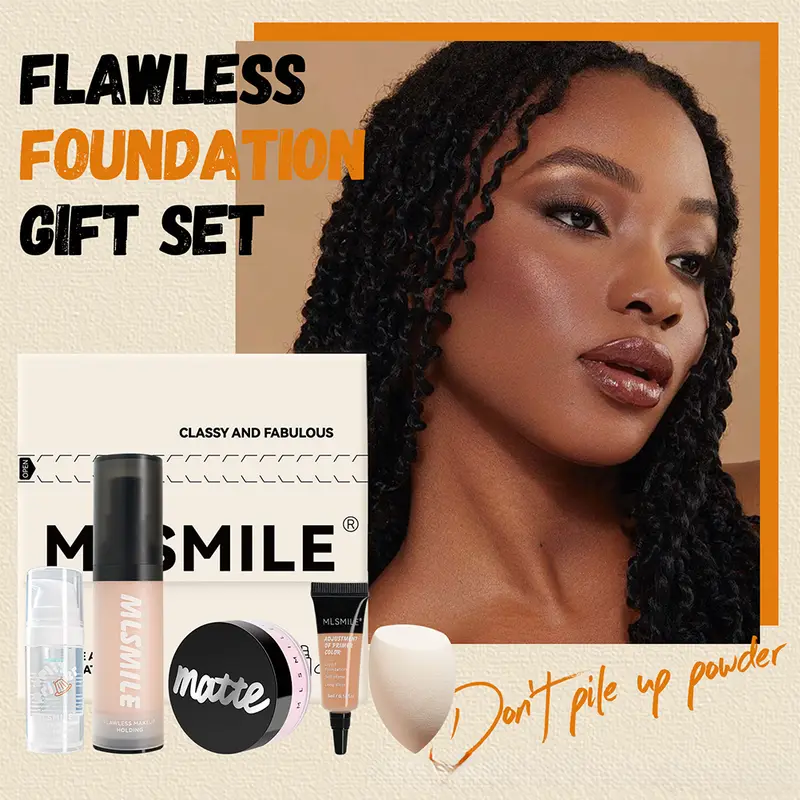 Conjunto de presente de maquiagem de base tudo em um, cobertura completa, configuração de corretivo, esponja de maquiagem em pó, kit cosmético facial portátil