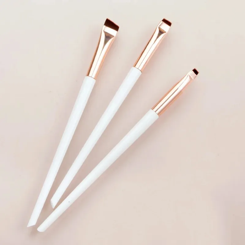 3 Pçs/set Lâmina Pincéis Delineador Sobrancelha Pincel Portátil Plana Fina Eye Liner Brow Contour Pincel de Maquiagem Make Up Tool Atacado 2025