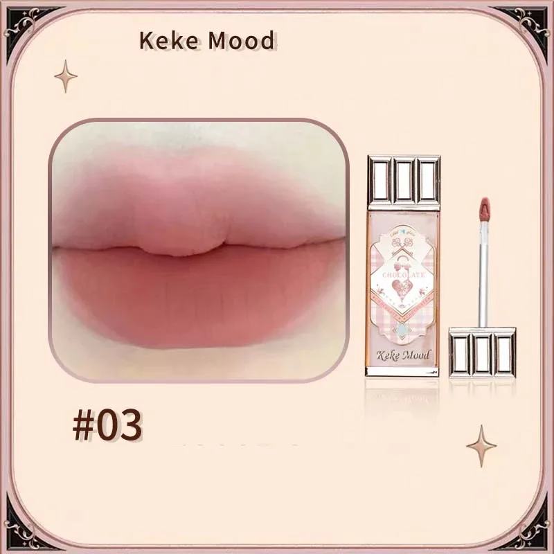 Nuvem de chocolate brilho labial fosco veludo suave aplicação esmalte mousse marrom vermelho batom líquido maquiagem tonalidade labial cosméticos