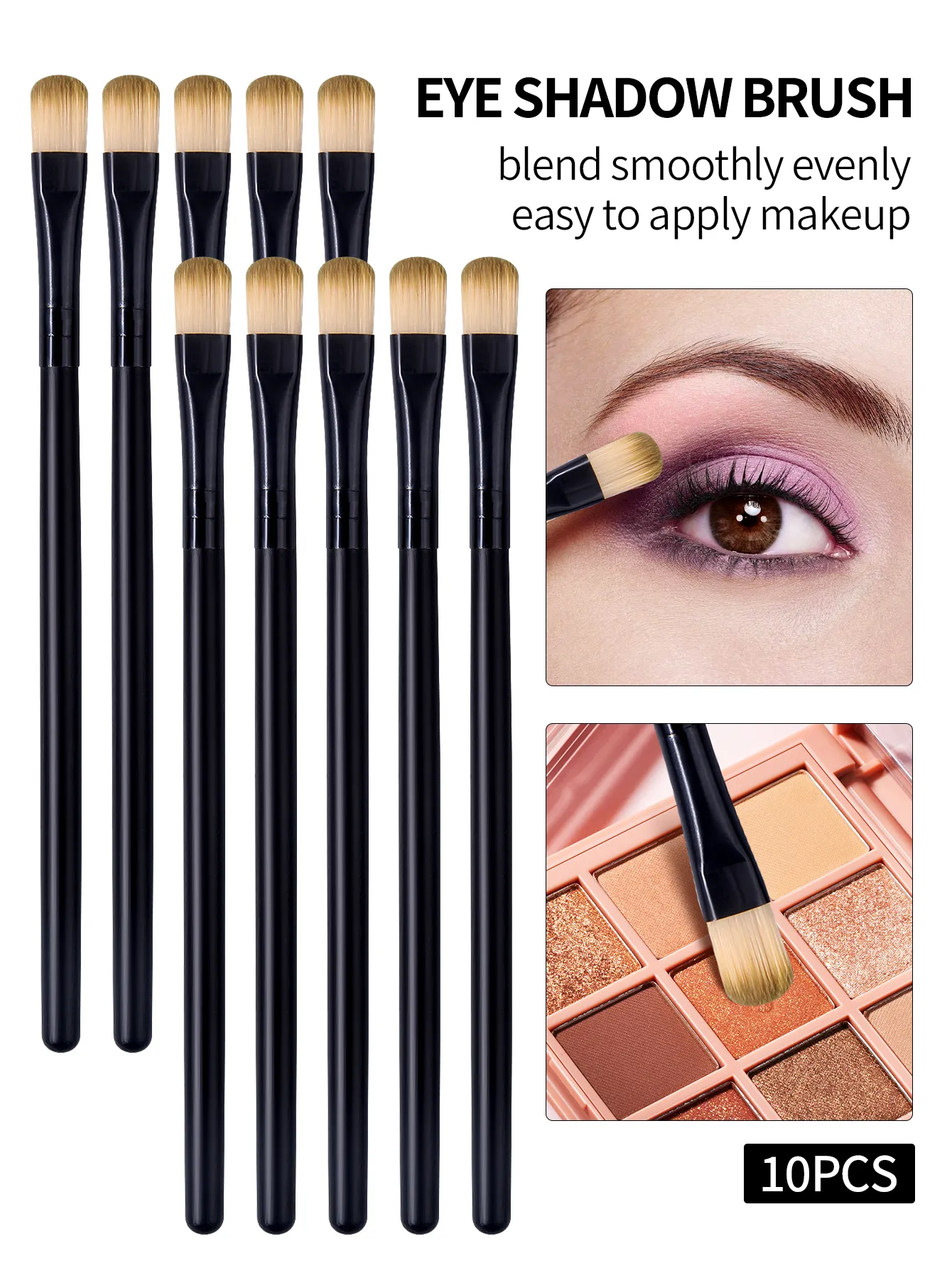 10 pçs olhos pincéis de maquiagem conjunto profissional macio contorno sombra delineador sobrancelha escova feminino beleza facial ferramenta cosmética