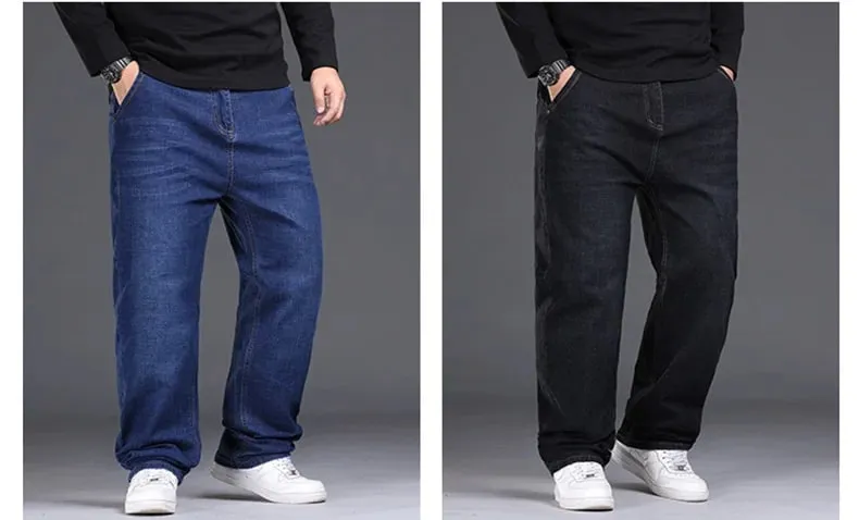29-50 tamanhos calças de brim estiramento masculino perna reta calças jeans estendido dimensionamento azul preto streetwear relaxado ajuste para o trabalho casual novo — image 7