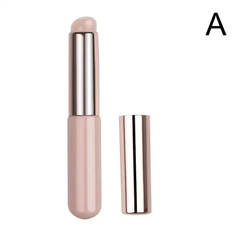 1Pc Pincéis de lábios de silicone com tampa Pincel corretivo como pontas dos dedos Q Pincéis de maquiagem de batom macio Cabeça redonda sem rosa quebrado