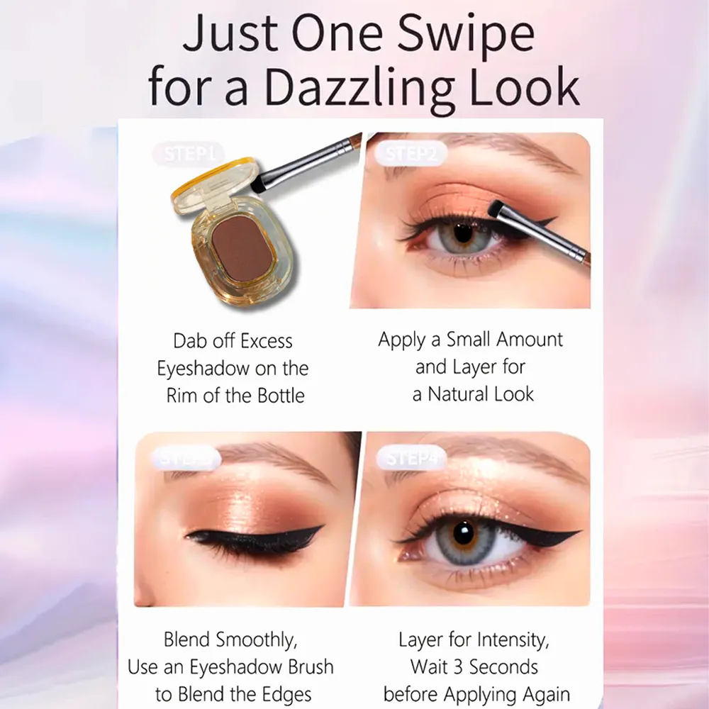Matte Single Eyeshadow — Brown for Eye Brightening & Face Conceal Long-Lasting Waterproof Easy Blend Multi-Look Xmas & Winter