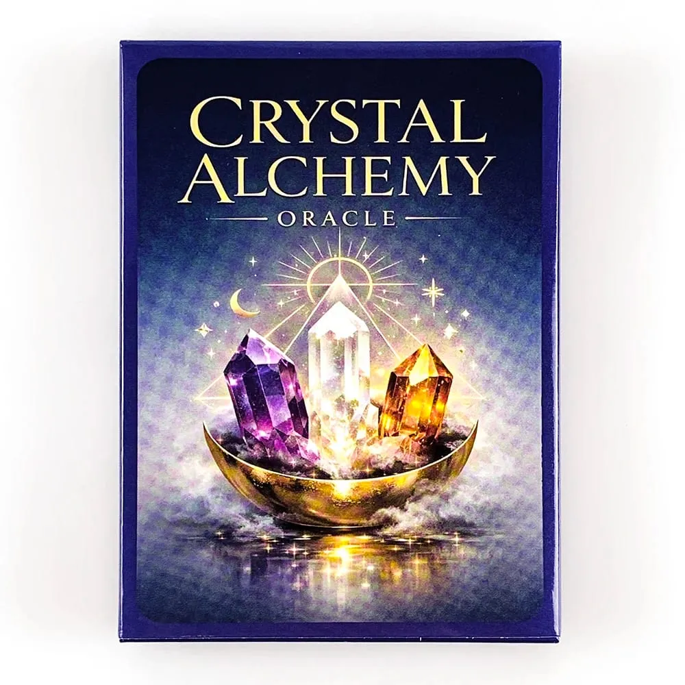 Cartas de oráculo de alquimia de cristal, baralho de adivinhação, cura de cristal, orientação espiritual, jogo de tabuleiro de tarô para leitura do destino, feitiçaria