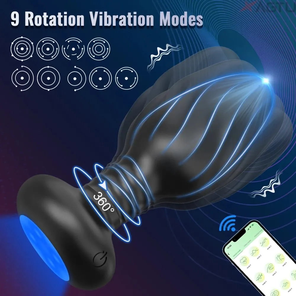 Plugue anal vibratório com rotação de led, controle por aplicativo, para mulheres, vibrador anal, plugue anal para homens gays, brinquedo sexual de interação para casais