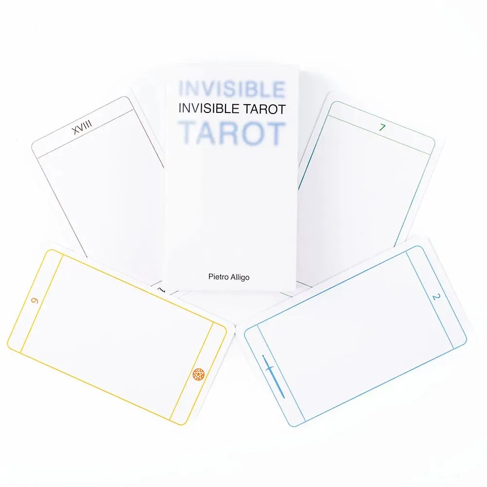Tarô invisível 78 cartas em branco, crie seu próprio baralho de tarô, 10.3*6cm, visões em inglês, edição de adivinhação, jogos de tabuleiro