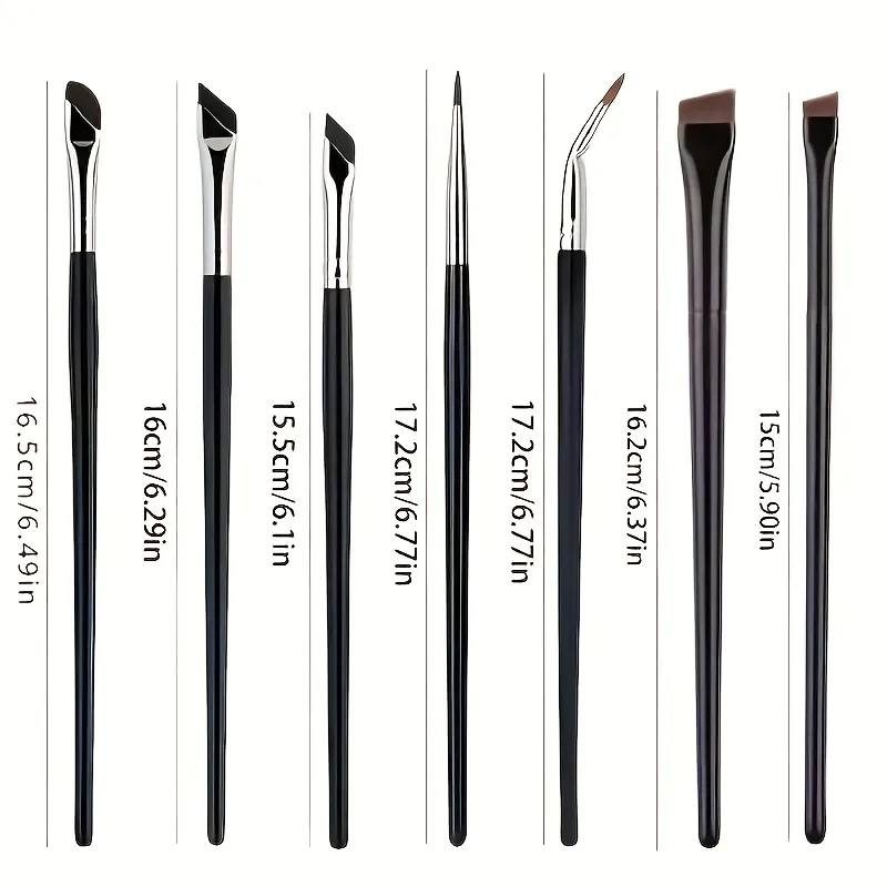 Pincel de delineador plano angular ultrafino, escova de lâmina em forma de foice para sobrancelha sob os olhos, esfumador preciso de cílios inferiores e delineador alado