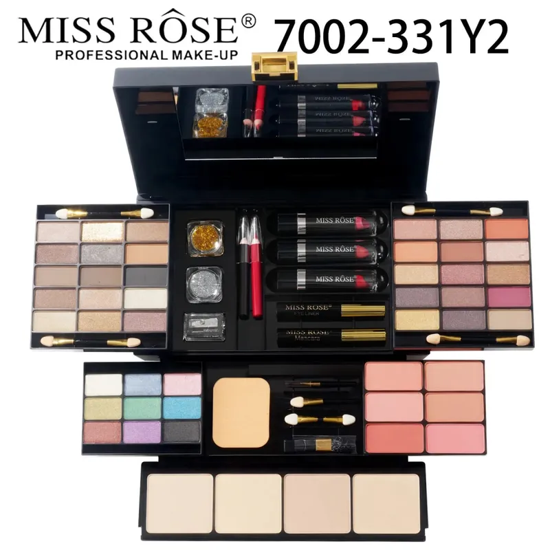 All in One Makeup Palette Set Combination of Eyeshadow Lip Gloss Lipstick Blush Highlight Powder in Compact Kit