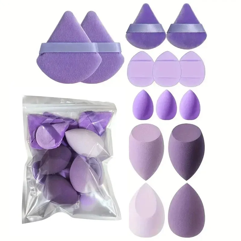 20/40Pcs Makeup Brushes and Sponges Set Brown Makeup Puff Beauty Egg Headband Wristband Remover Kit Makeup Tool Gift