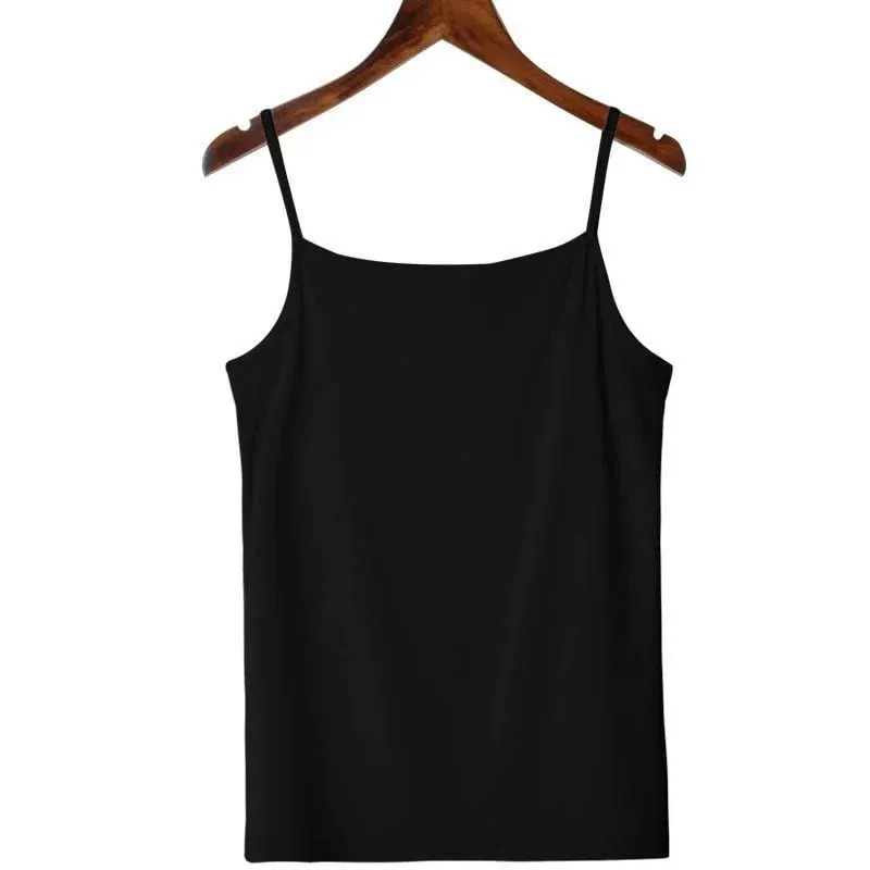 Solid Color Sleeveless Camisole Vest Casual Basic Slim Tank Top All Match Daily Women Summer Fashion Streetwear Tops Underwear — image 10