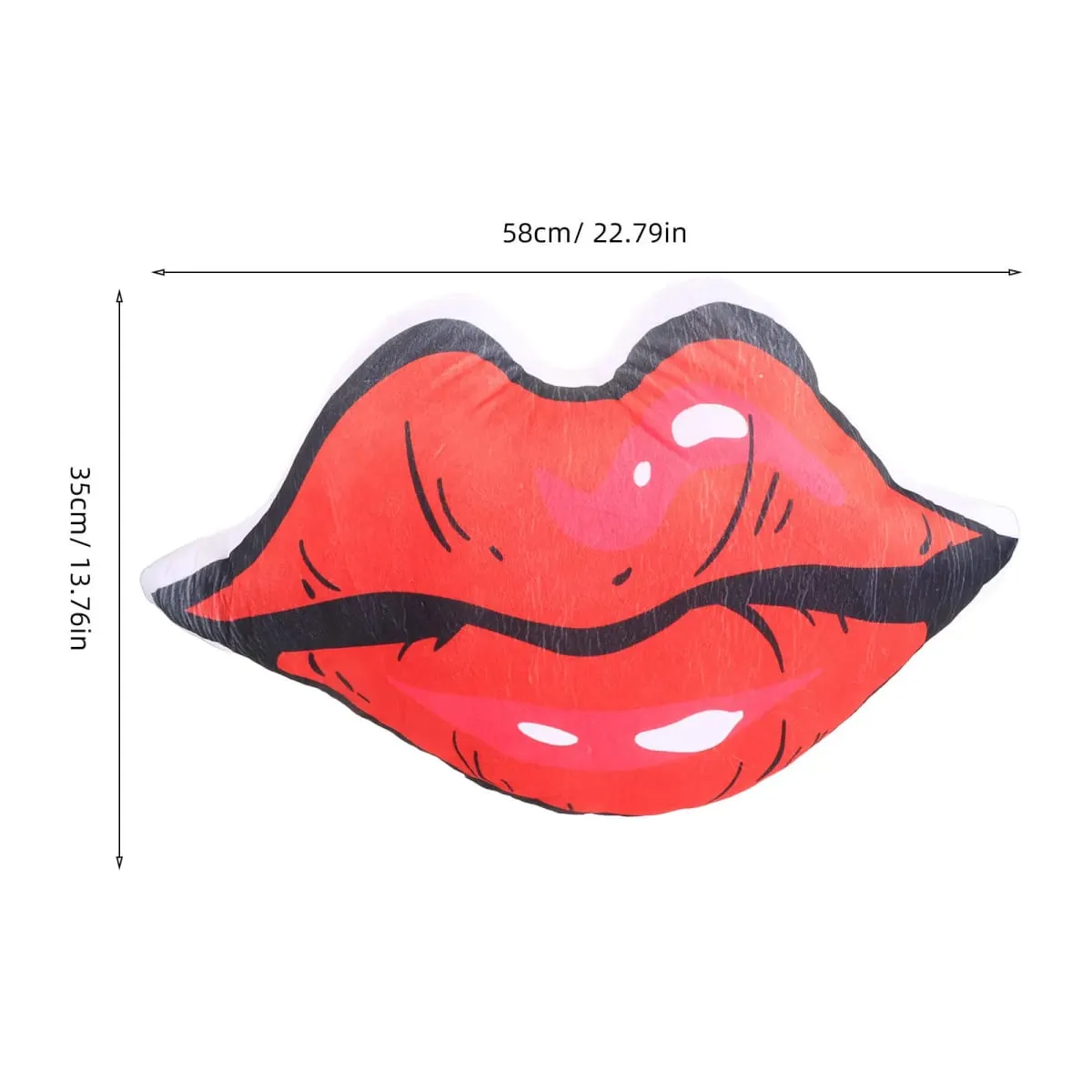 Travesseiro labial dupla face impressão digital lábios vermelhos design macio pp algodão confortável decorativo travesseiro decoração do dia dos namorados