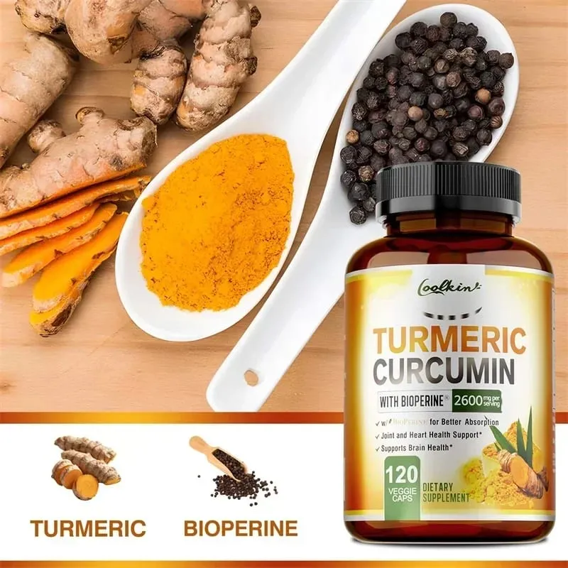 Turmeric Curcumin Capsules Contains 95% Curcumin Energy Supplement Support Bone Joint Health Anti-inflammatory Antioxidant
