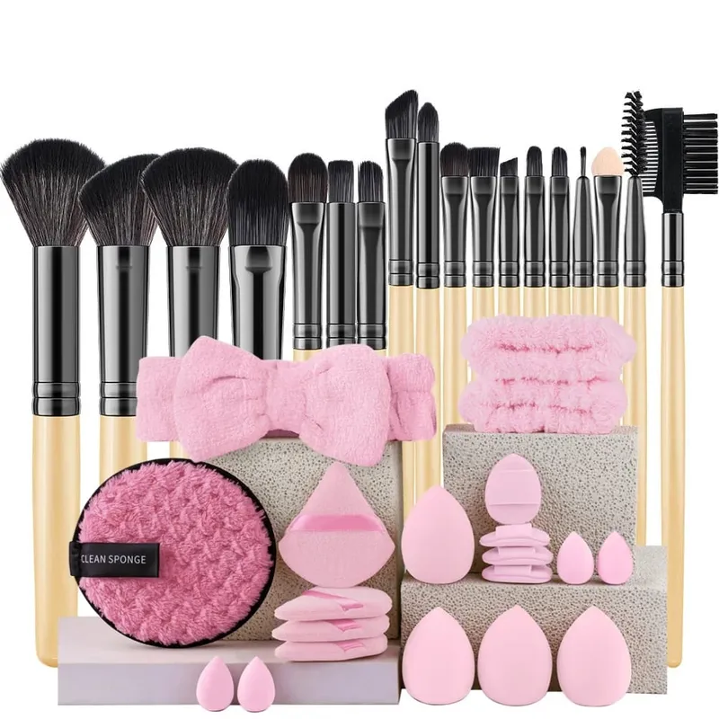 18PCS Women's Makeup Brushes Set - Eye Shadow Foundation Blush Cosmetic Brushes Soft Make up Tools with Storage Bag