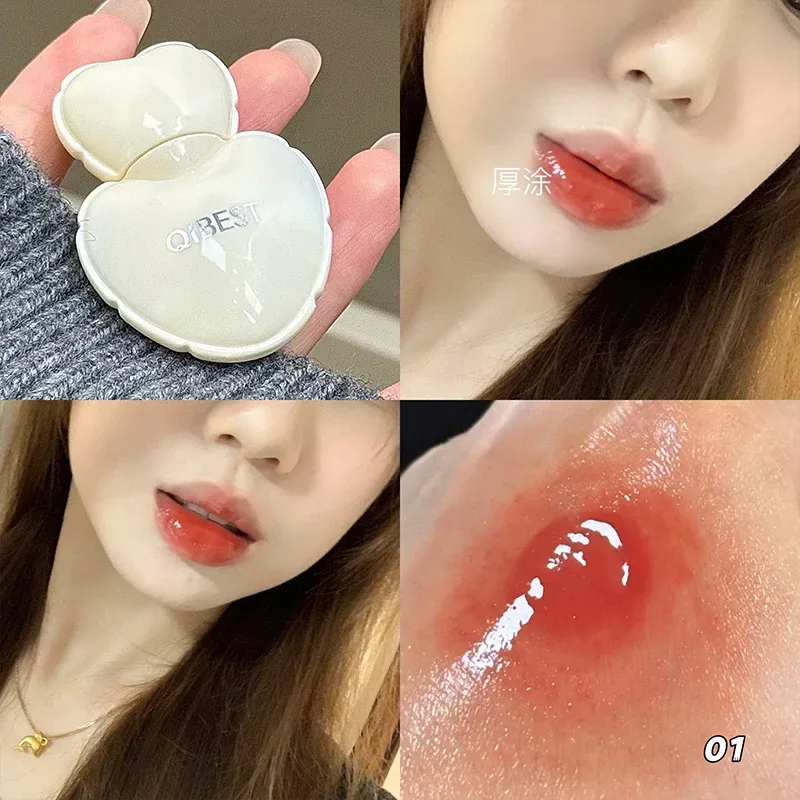 Rosa lábio geléia hidratante batom de longa duração espelho lábios brilho batom concurso estudante coreano cosméticos lábio esmalte mancha