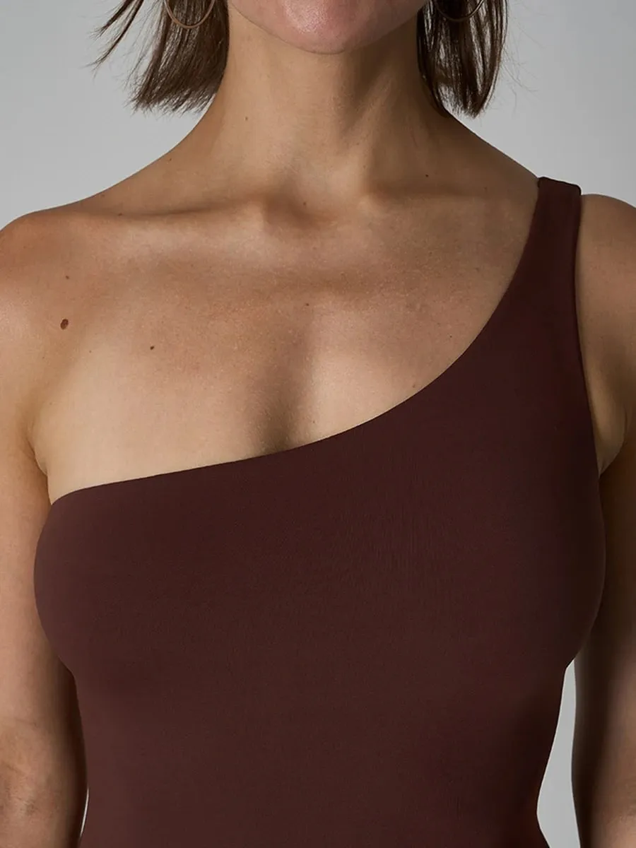 Macacão de ombro diagonal feminino sólido alta elasticidade fina shapewear bodysuit moda feminina streetwear magro esportes roupa interior