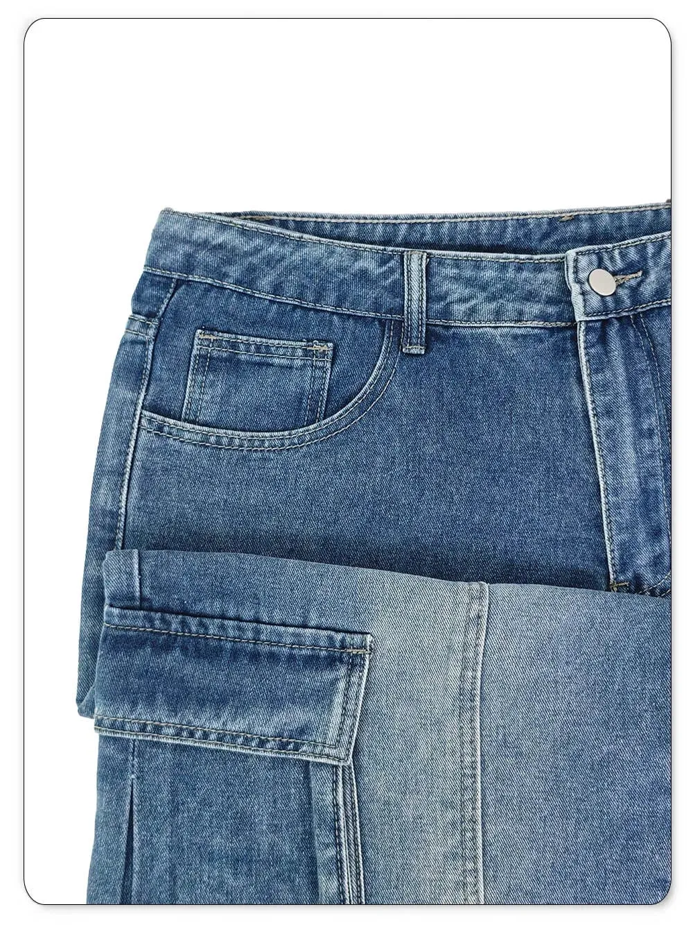 Men's American Retro Multi Pocket Cargo Jeans Suitable All Seasons Baggy Straight Leg Style Daily Street Casual Denim Pants