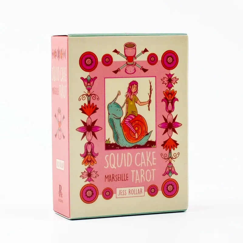 Squid Cake Tarot Jogo de tabuleiro de baralho de 78 cartas com cavaleiros montando criaturas, rostos peculiares e uma deliciosa paleta de cores 8,9 x 6,3 cm