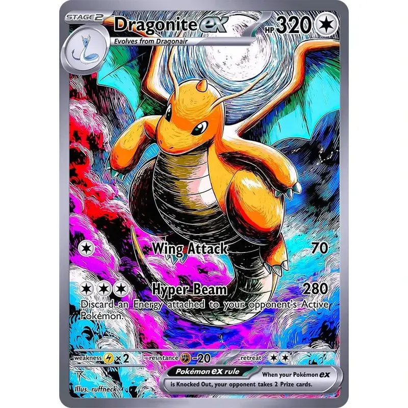 Cartões de coleção DIY DRAGONITE Self Made Single Card Classic Game Anime Card Gift Toy