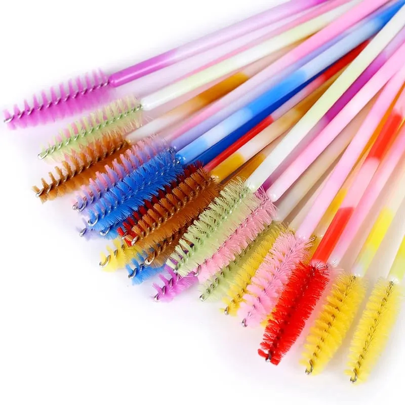 50/100 pçs escova de maquiagem cílios sobrancelha escovas pente descartável rímel varinha cílios extensão suprimentos cosméticos compõem ferramentas