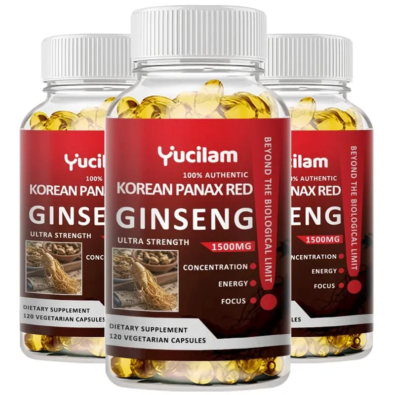 韓國紅參 1500 毫克 - 能量補充劑，促進最佳表現、專注力和活力 - 高效人參根萃取物