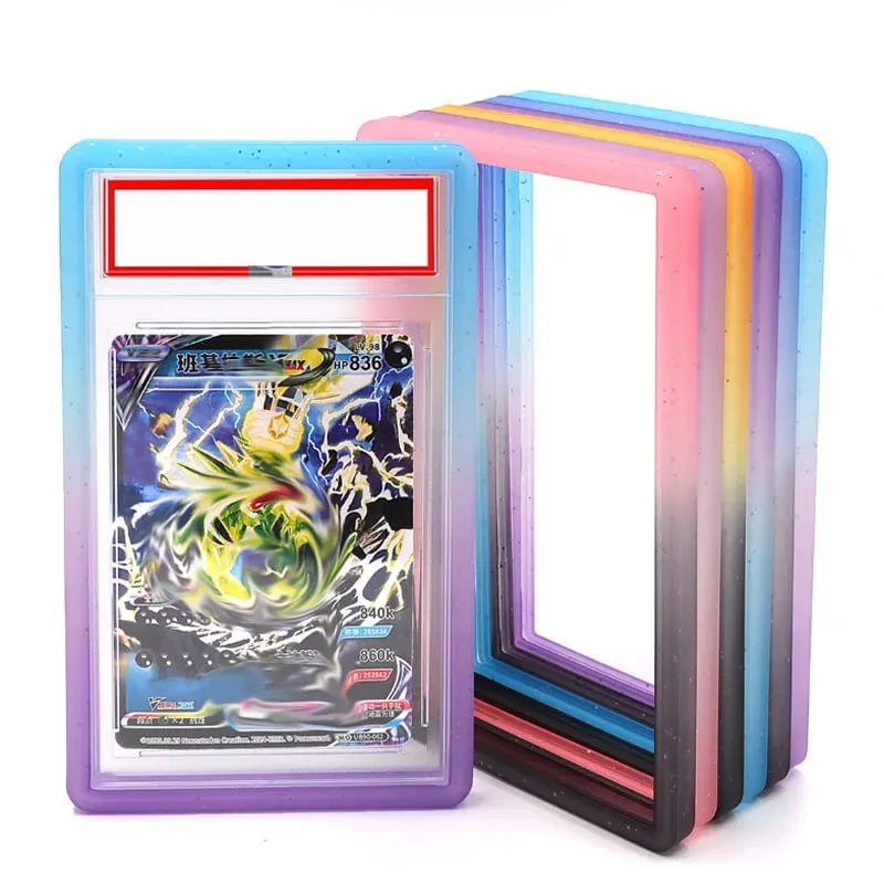 35PT Grade Card Slab Gradientowy silikonowy zderzak TPU Case Guard Protector do gier sportowych Pokemon Card Display Rękawy Skóra