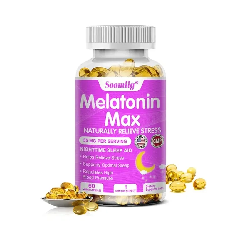 Melatonina - suplemento dietético para melhorar a qualidade do sono noturno e melhorar a insônia, reduzir o tempo de vigília, aumentar a imunidade
