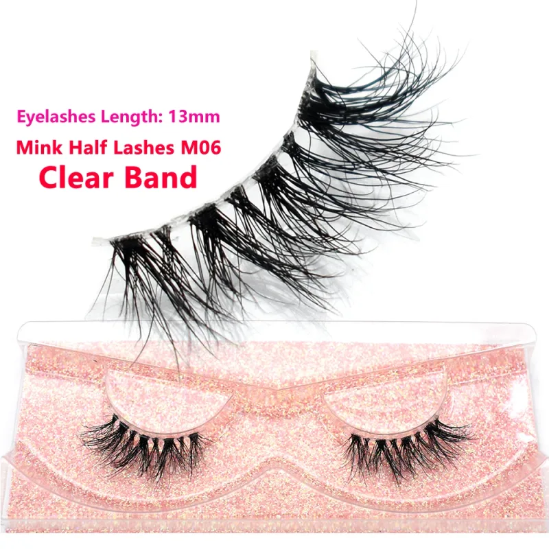 Half Eye Lashes Natural 3D Mink Short False Eyelashes Fluffy Wispy Cross Strip Fake Lashes Soft Half Eyelashes Extension Makeup — image 46