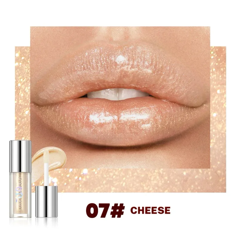 Qibest 8 Colors Moisturizing Diamond Shimmer Glitter Lip Gloss Makeup Sparkling Glitter Liquid Lipstick Pearl Lipgloss Tint
