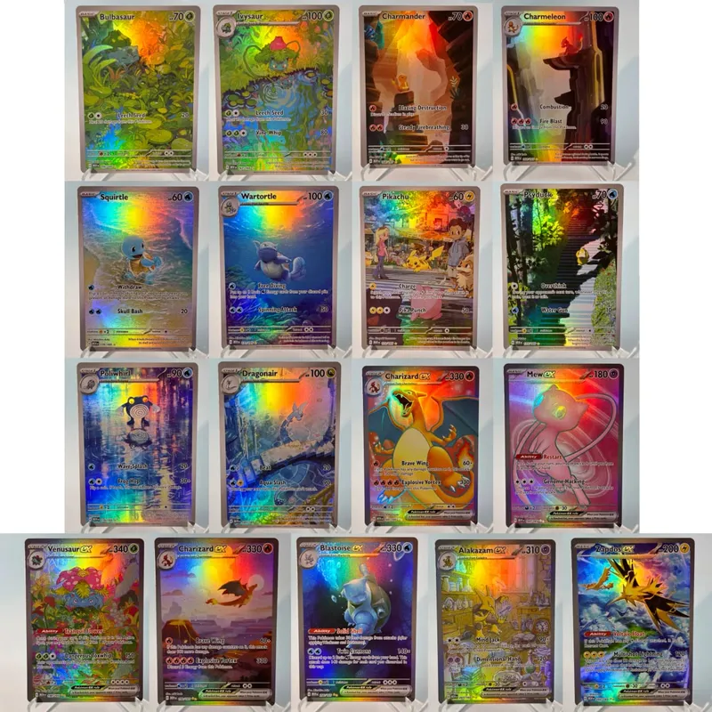 Conjunto de base de faíscas pkm cartões ptcg123 pacote gx arco-íris holográfico ex gx coleção rara brinquedos de batalha presentes para hobbies