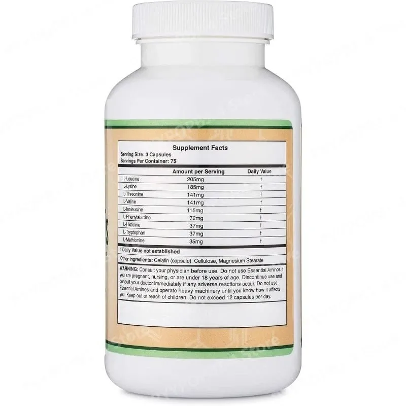 Essential Amino Acids 225 Capsules – All 9 Essential Aminos for Muscle Support & Nutrient Absorption