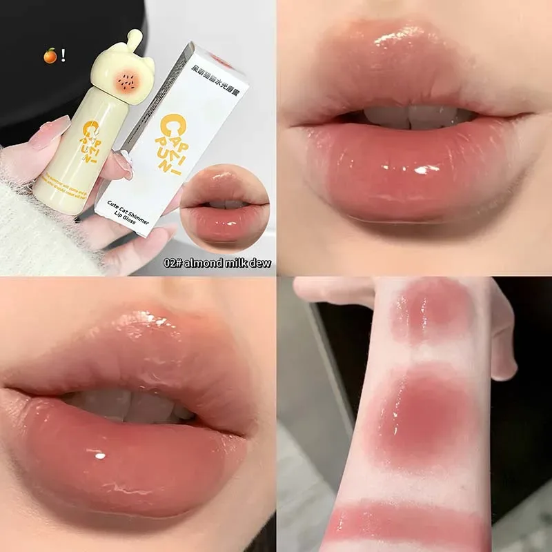 Cute Cat Lip Gloss - Moisturizing Smooth and Long-lasting Lip Glaze - 4 Shades Easy to Apply Lip Stain for Beginners