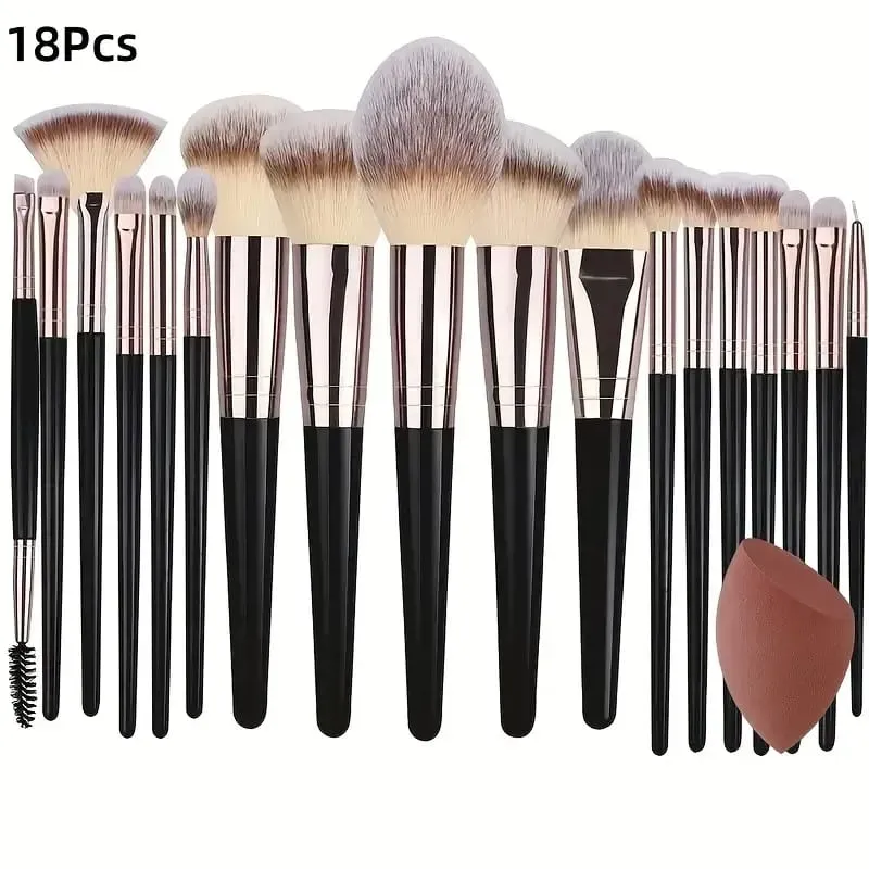 3-20 pçs pincéis de maquiagem conjunto macio macio sombra fundação corretivo mistura blush escova kabuki profissional feminino ferramenta de beleza