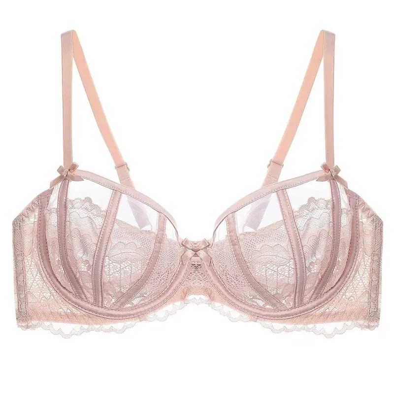 Beautiful Embroidered Floral Lingerie Set With Lined Comfortable Bra And Underwear Wired Bra And Panties For Outerwear Daily