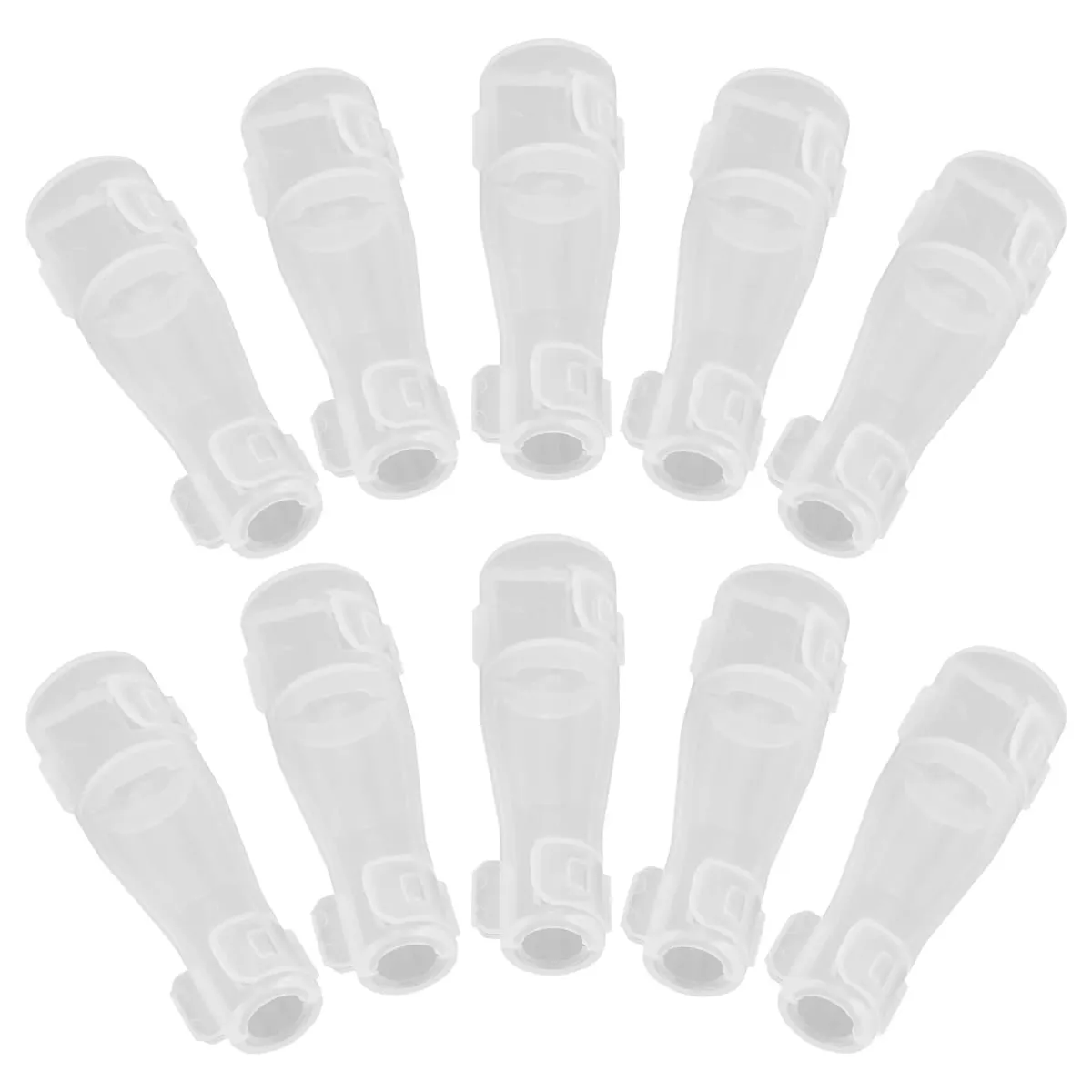 10 peças de plástico transparente para pincéis de maquiagem, capas contra poeira para escovas redondas, proteção e organização de ferramentas