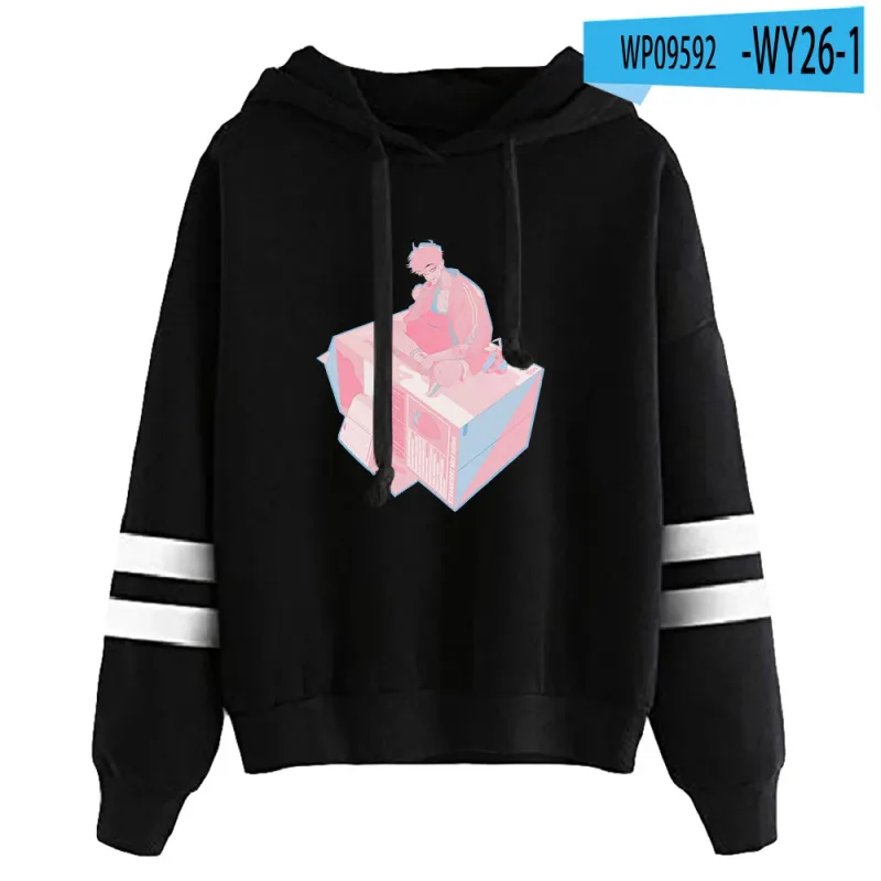 Link Click Anime Hoodie Unisex Pocketless Parallel Bars Sleeve Sweatshirts Women Men Hoodies Harajuku Streetwear Fashion Clothes
