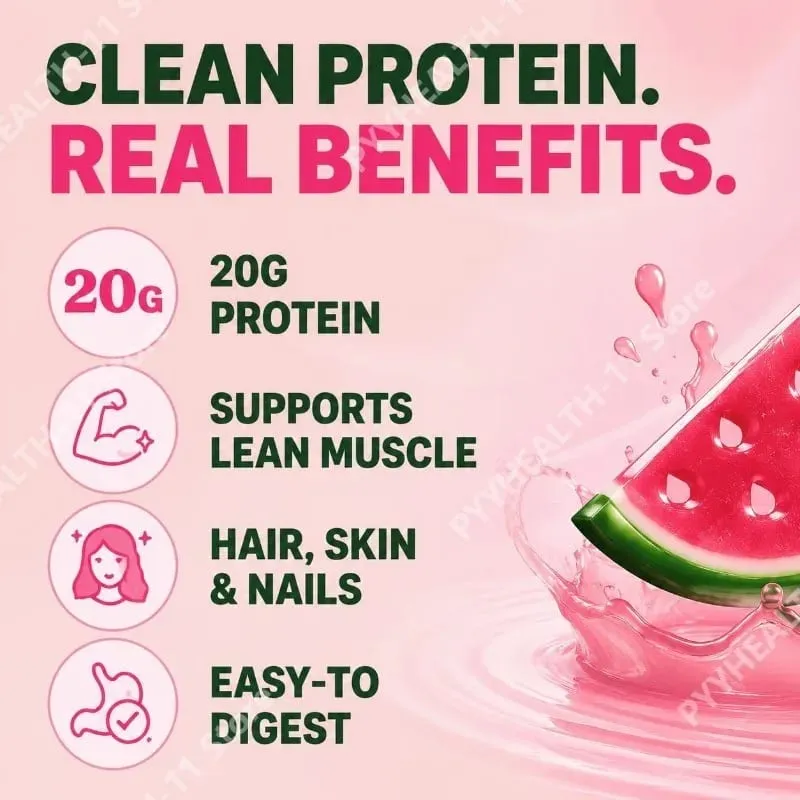 Proteína em pó transparente com 20g de proteína por porção, mistura de enzimas digestivas e peptídeos de colágeno bovino - 10 porções