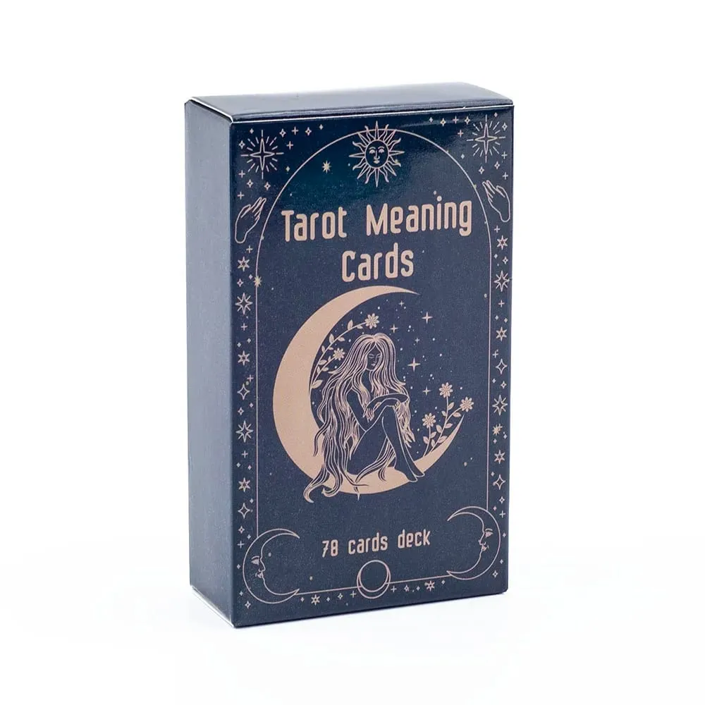 Significado cartas de tarô 78 cartas baralho inglês visões adivinhação edição jogo de tabuleiro para iniciantes tamanho de bolso tarô aprendizagem baralho