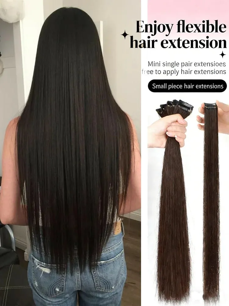 Grampo de 5 pces 60cm no cabelo humano das extensões do cabelo para adicionar volumesintético