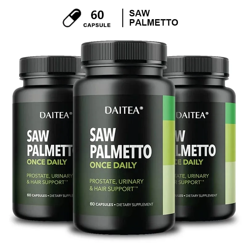 Daitea viu cápsula de palma da próstata suplemento de saúde suporte do trato urinário suporte de saúde da bexiga promover o crescimento do cabelo