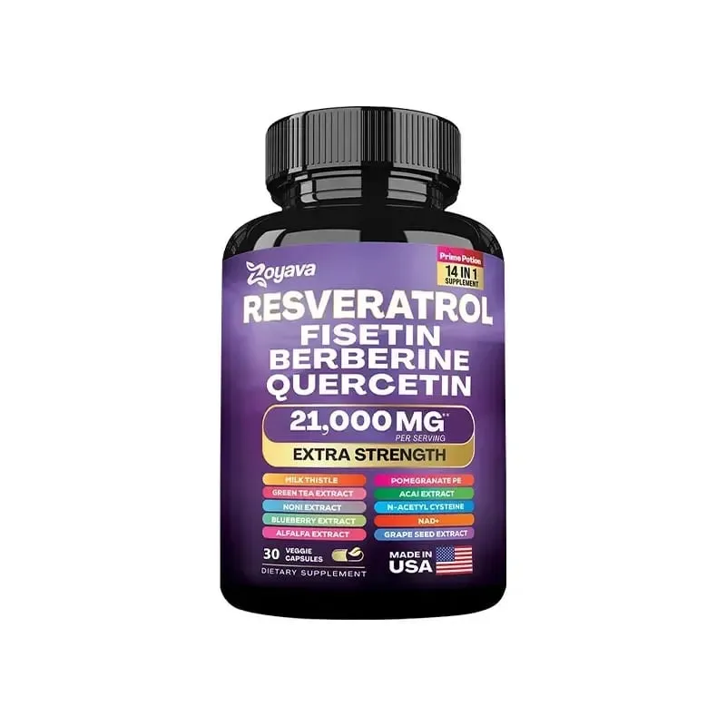 Cápsulas de Extrato de Resveratrol - Benefícios Imunidade Antioxidantes Saúde Cardiovascular Promove Pele Suave
